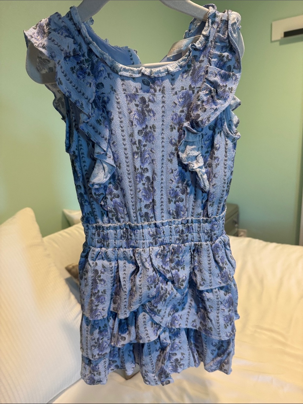 LoveShackFancy Light Blue Floral Sundress
